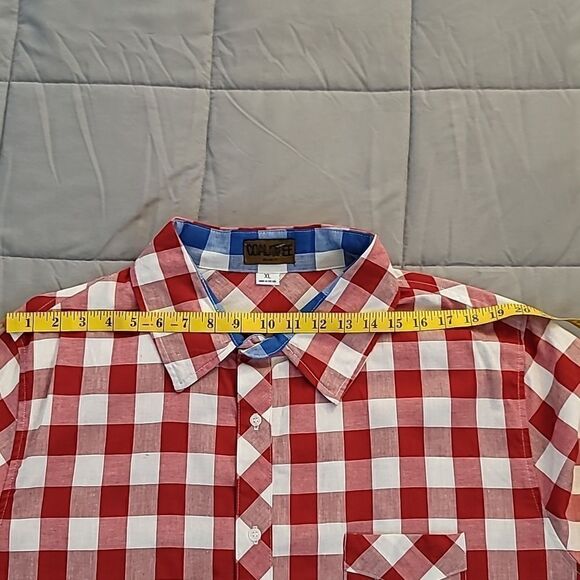 Coalatree Organic Cotton Men's Red White Plaid long sleeve button up shirt XL - Picture 9 of 10